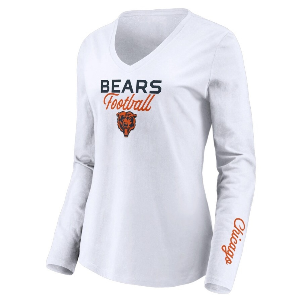 Chicago Bears Women's Long Sleeve V-Neck T-Shirt - Officially Licensed Fan Gear